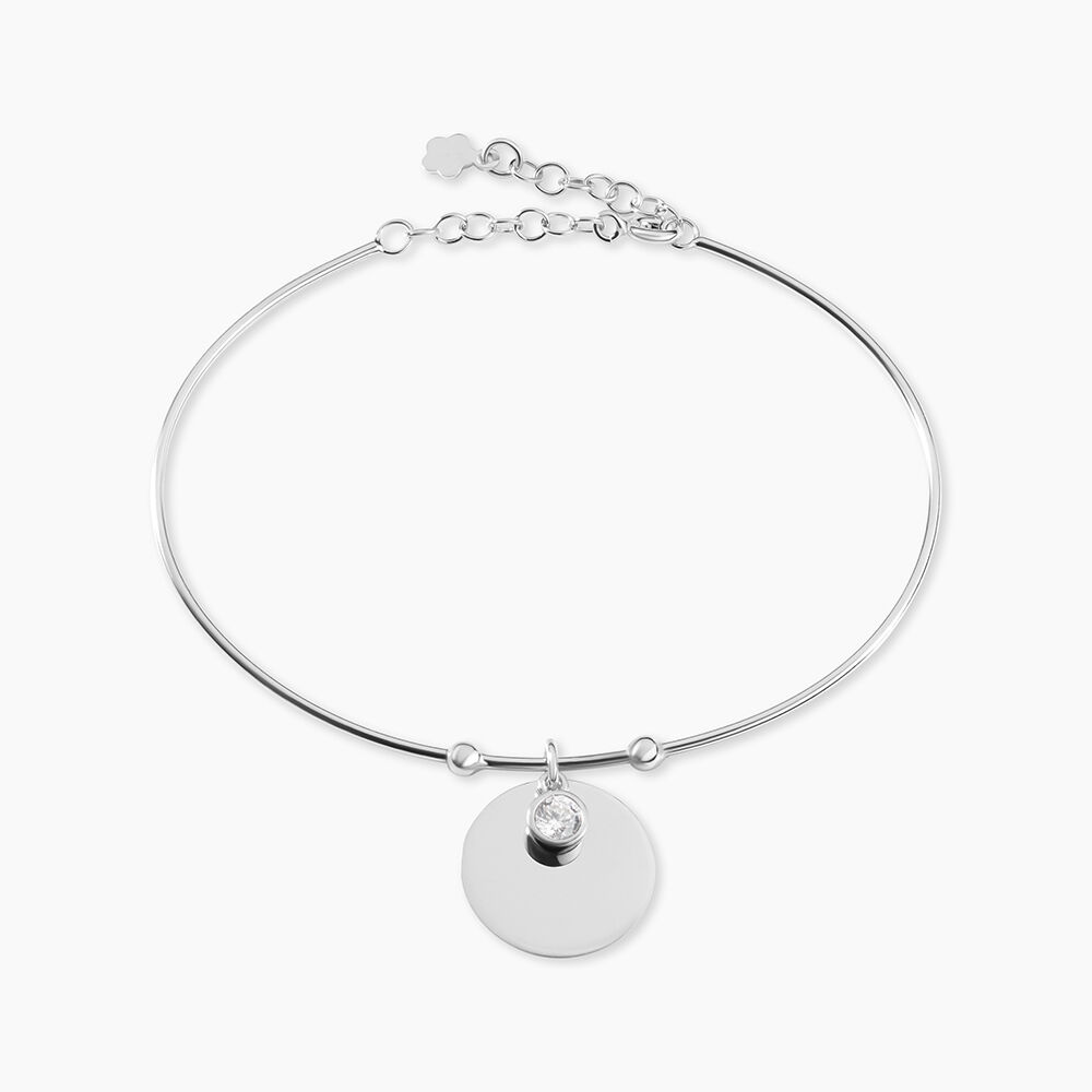 Bracelet Jonc Paula Argent Blanc Oxyde De Zirconium - Bracelets joncs Femme | Marc Orian