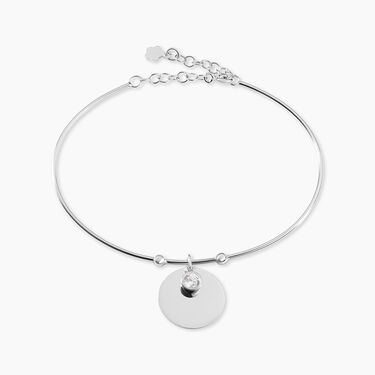 Bracelet Jonc Paula Argent Blanc Oxyde De Zirconium
