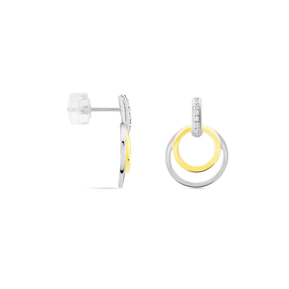Boucles D'oreilles Pendantes Or Bicolore Eloisia Diamants -  Femme | Marc Orian