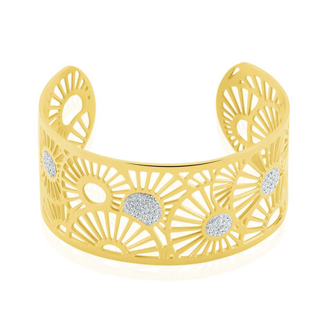 Bracelet Jonc Imagine Florette Strass Acier Jaune Strass - Bracelets Femme | Marc Orian