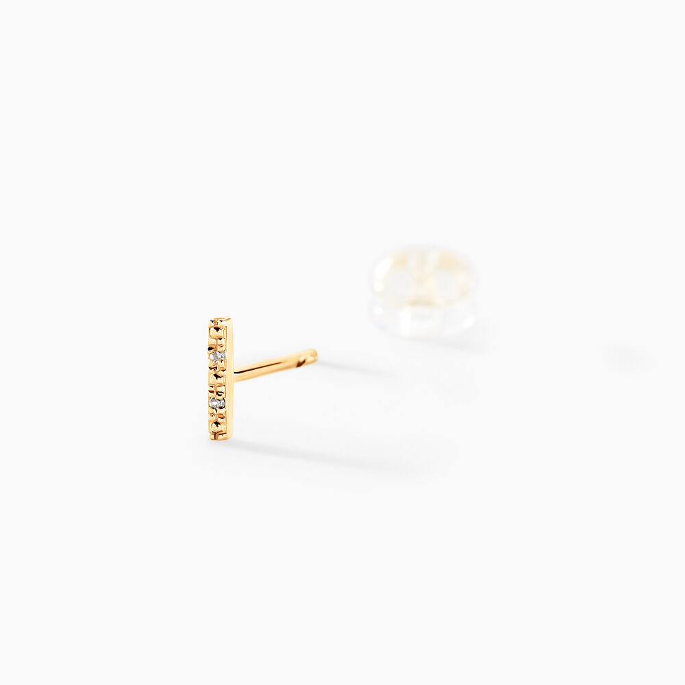 Boucles D'oreilles Puces Marcellus Or Jaune Diamant -  Femme | Marc Orian