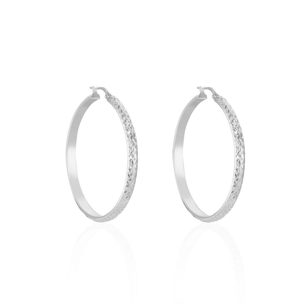 Créoles Argent Blanc Esmee - Créoles Femme | Marc Orian