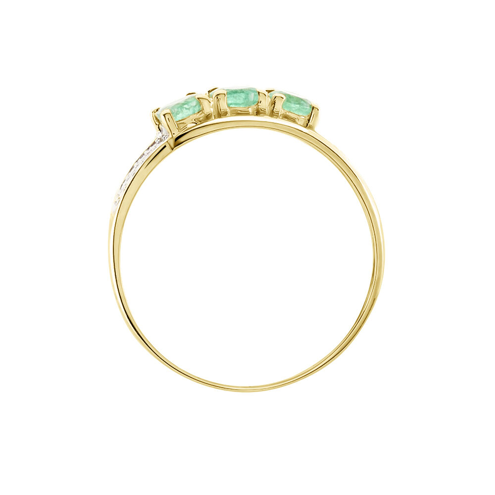 Bague Or Jaune Abelard Emeraudes Diamants - Bagues vintage Femme | Marc Orian