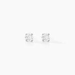 Boucles D'oreilles Puces Aphrodite Or Blanc Diamant - Puces Famille | Marc Orian