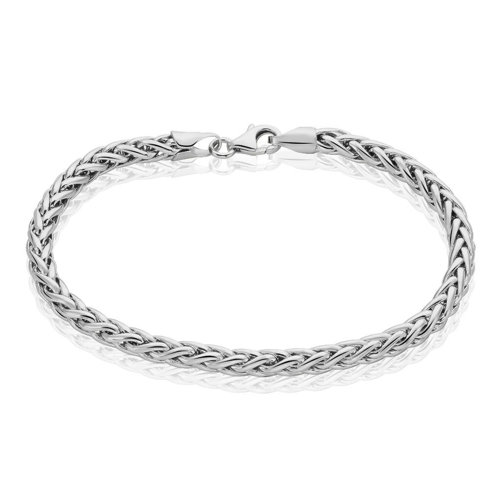 Bracelet Jany Maille Palmier Or Blanc - Bracelets mailles Femme | Marc Orian