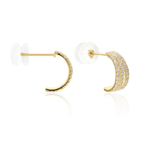 Créoles Oiva Or Jaune Oxyde De Zirconium - Boucles d'oreilles Créoles Femme | Marc Orian