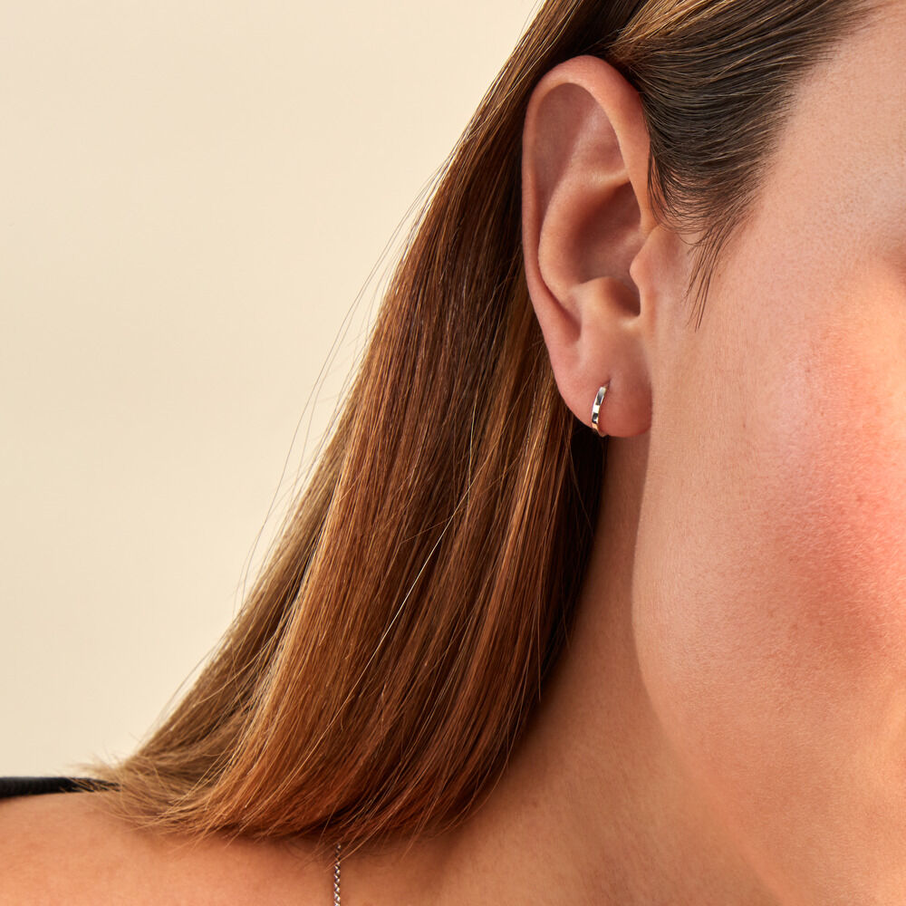 Créole Unitaire Ashton Or Blanc - Piercings d'oreilles Homme | Marc Orian