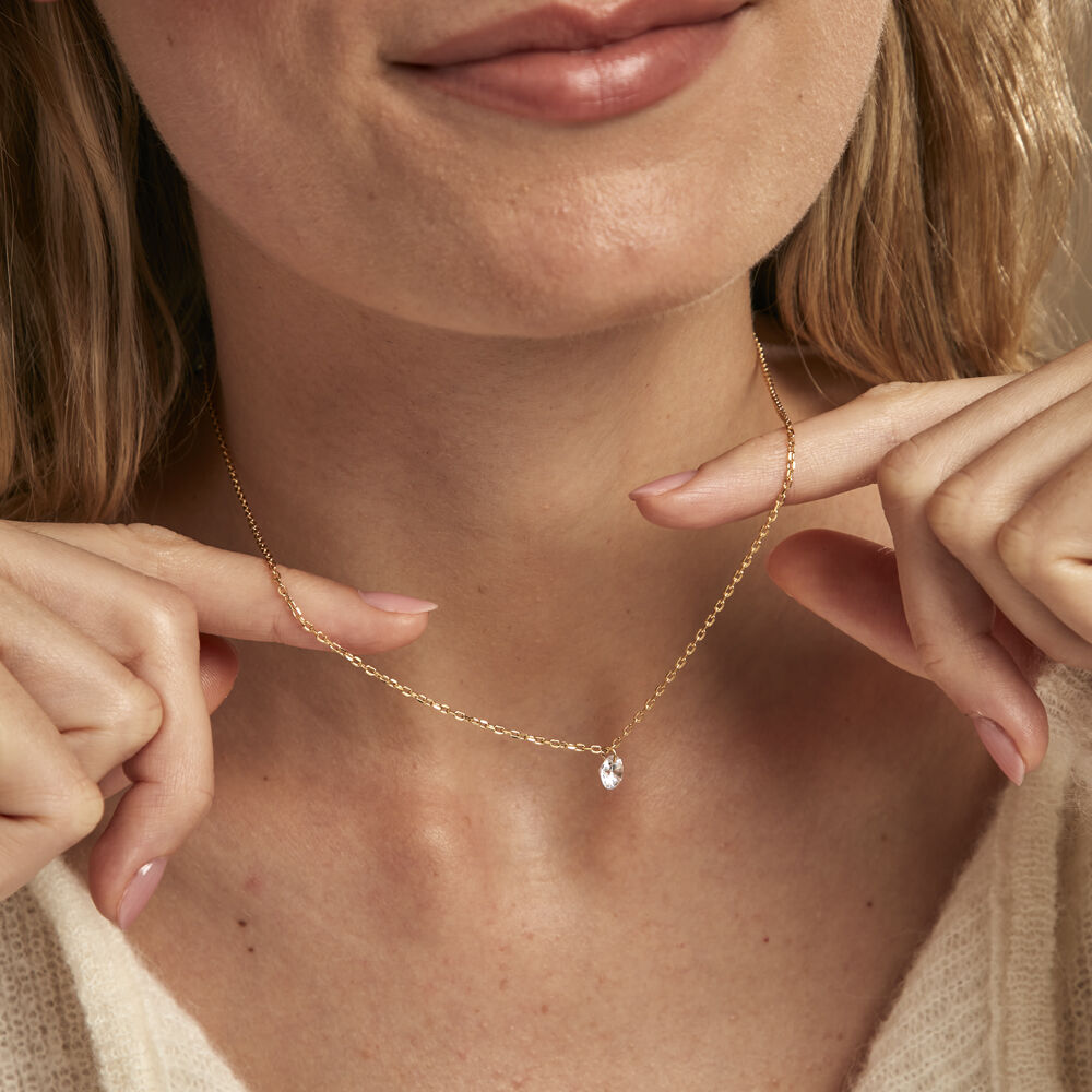 Collier Delma Plaqué Or Jaune Oxyde De Zirconium - Colliers avec pierres Femme | Marc Orian