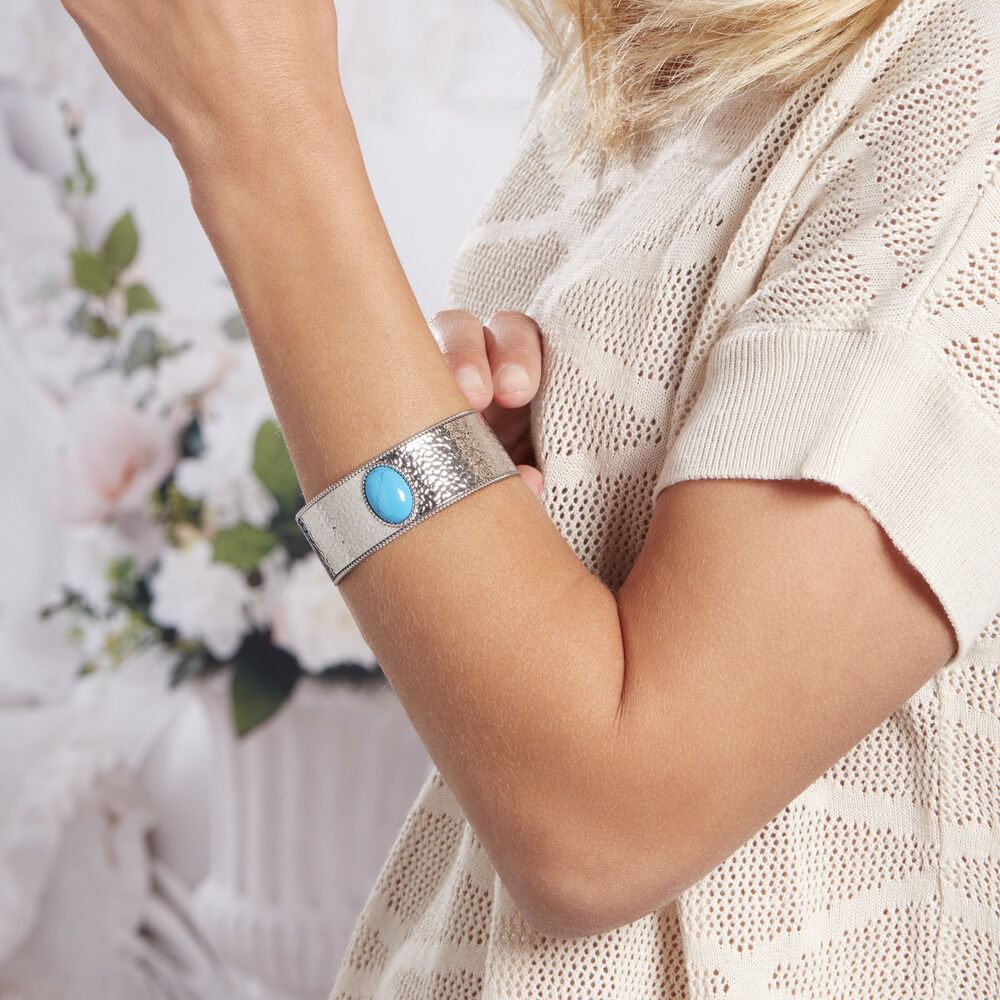 Bracelet Jonc Imagine Tiffany Acier Blanc Pierre De Synthese - Bracelets joncs Femme | Marc Orian