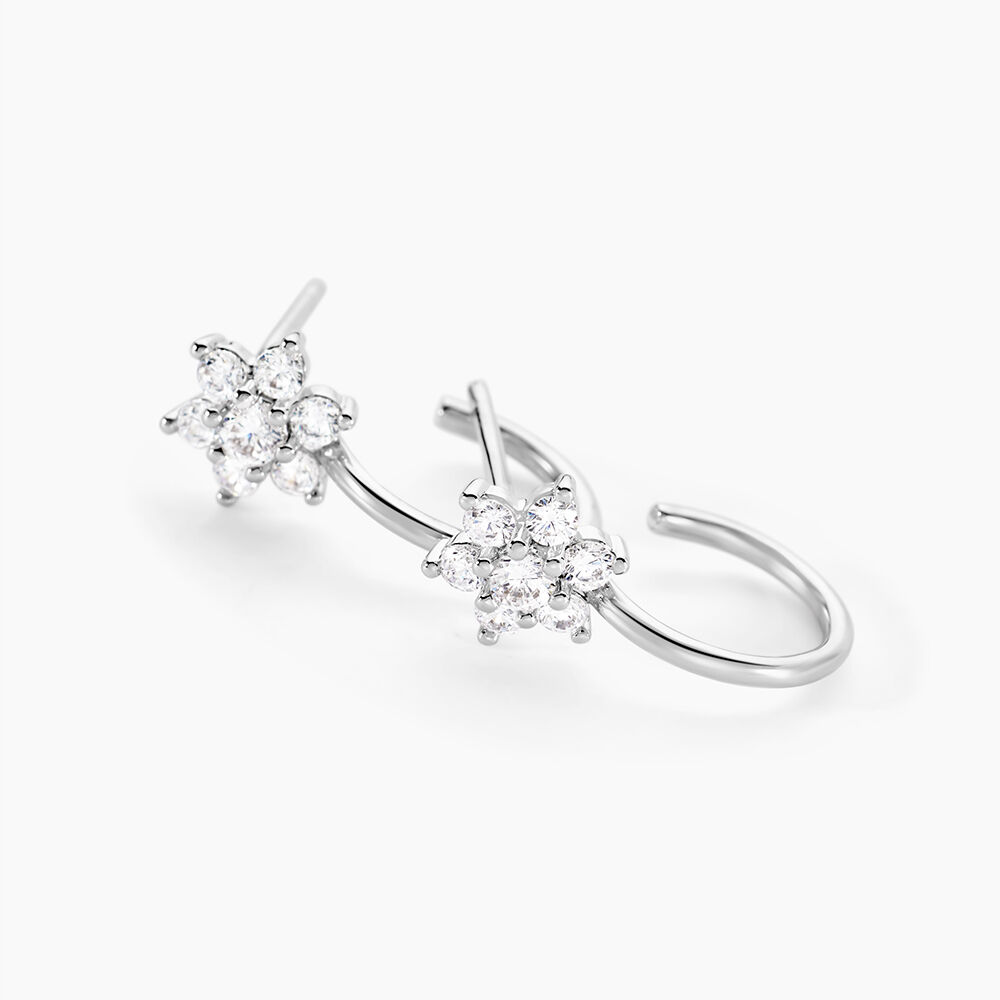 Cr&eacute;oles Galliane Argent Blanc Oxyde De Zirconium - Cr&eacute;oles Femme | Marc Orian