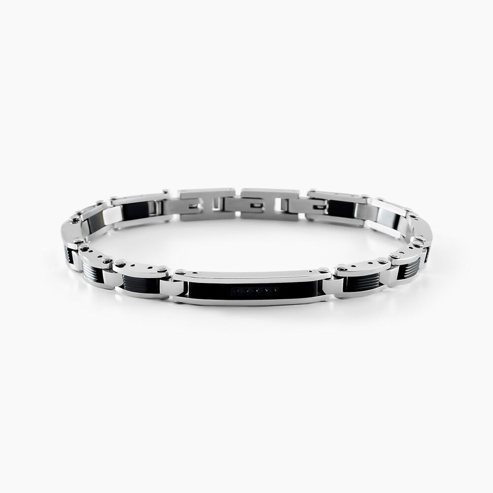 Bracelet Dax Acier Bicolore Oxyde De Zirconium - Bracelets chaînes Homme | Marc Orian