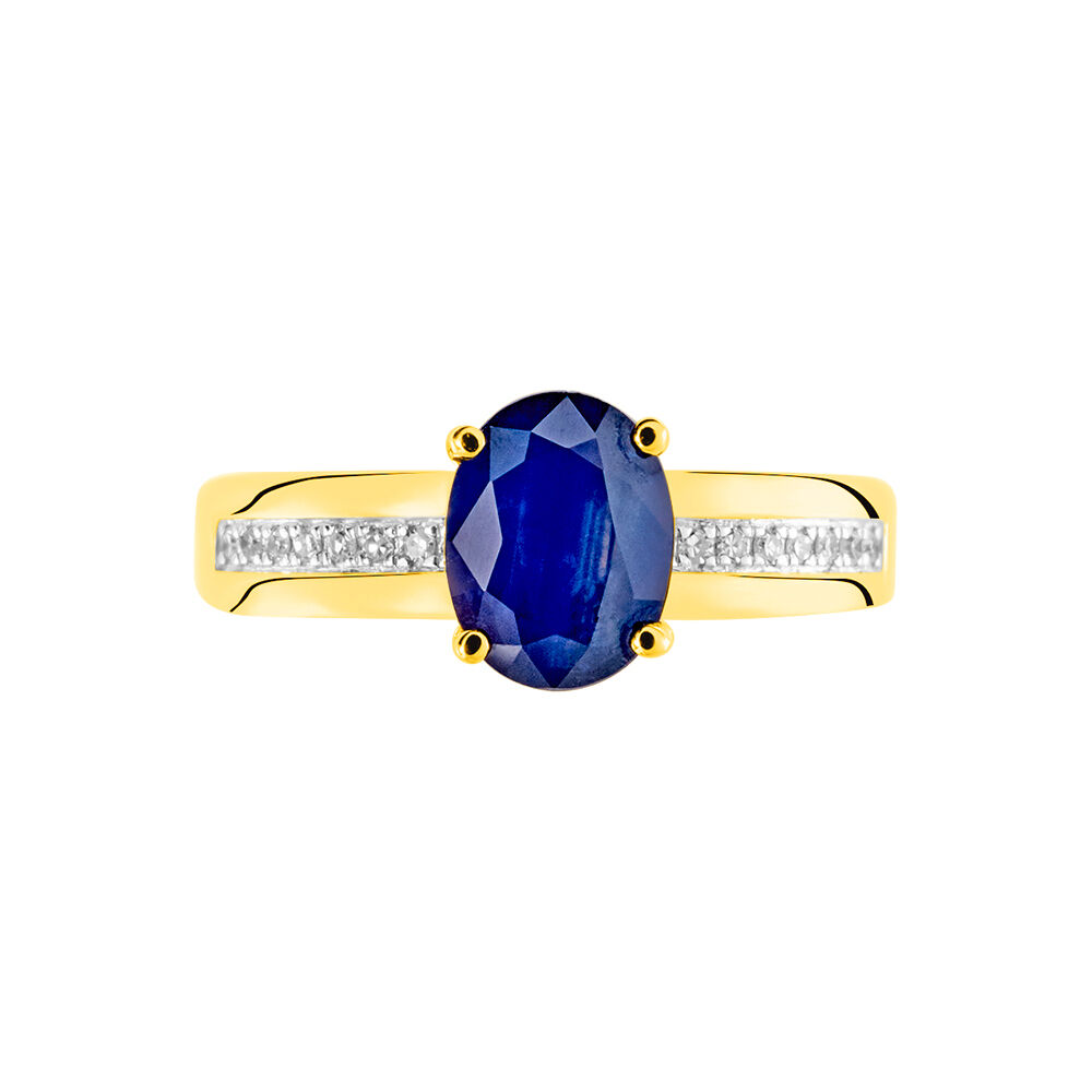 Bague Billel Or Jaune Saphir Diamant - Solitaires Femme | Marc Orian