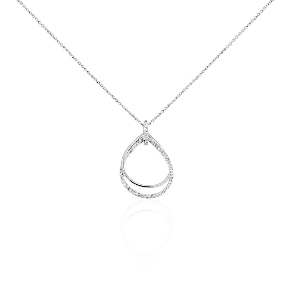 Collier Sautoir Paolino Argent Blanc Oxyde De Zirconium - Colliers avec pierres Femme | Marc Orian