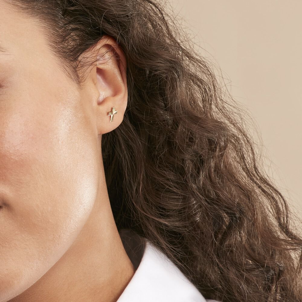 Boucles D'oreilles Puces Cristian Or Jaune - Puces Femme | Marc Orian