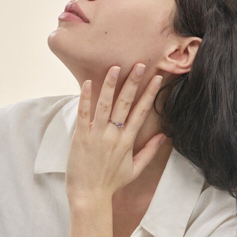Bague Eva Or Blanc Amethyste Et Diamant - Bagues Femme | Marc Orian