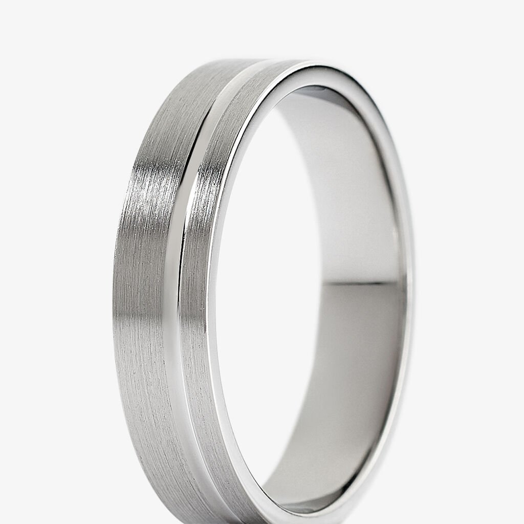 Alliance Berker Palladium Blanc - Alliances duo Unisex | Marc Orian