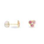 Boucles D'oreilles Puces Fleur Rose Or Jaune - Puces Enfant | Marc Orian