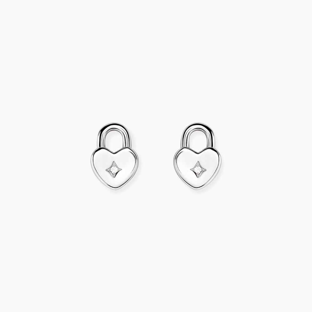 Boucles D'Oreilles Puces Filia Argent Blanc Oxyde De Zirconium - Puces Femme | Marc Orian