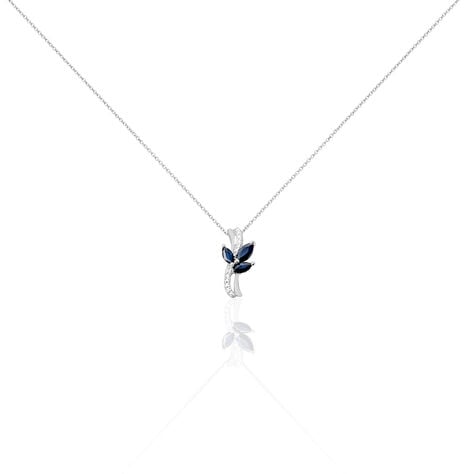 Collier Angie Or Blanc Saphir Diamant - Colliers avec pierres Femme | Marc Orian