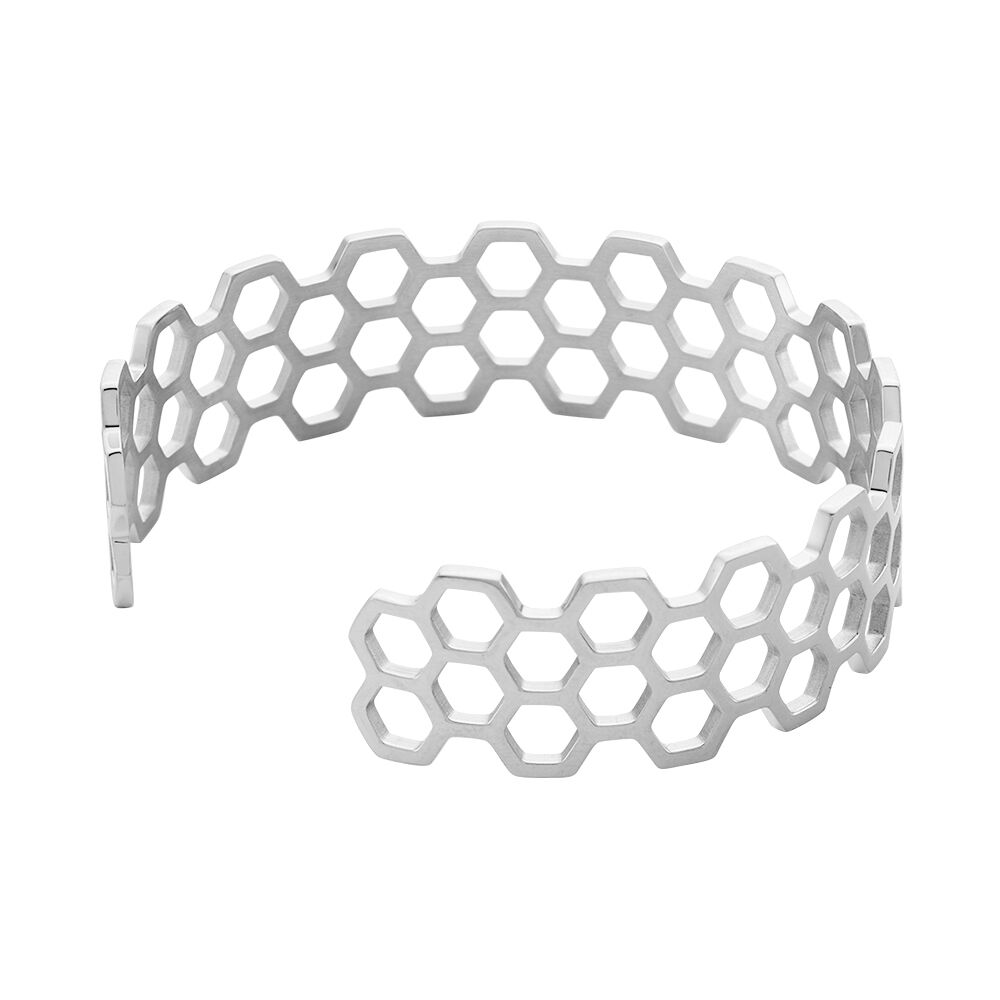 Bracelet Jonc Ouvert Acier Blanc Buglose - Bracelets joncs Femme | Marc Orian