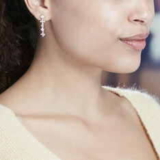 Boucles D'oreilles Pendantes Adriel Argent Blanc Oxyde De Zirconium - Boucles d'oreilles Pendantes Femme | Marc Orian