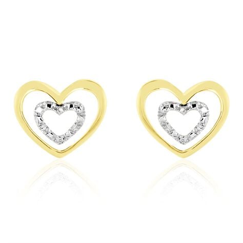 Boucles D'oreilles Puces Or Jaune Juliame Diamants - Puces Femme | Marc Orian