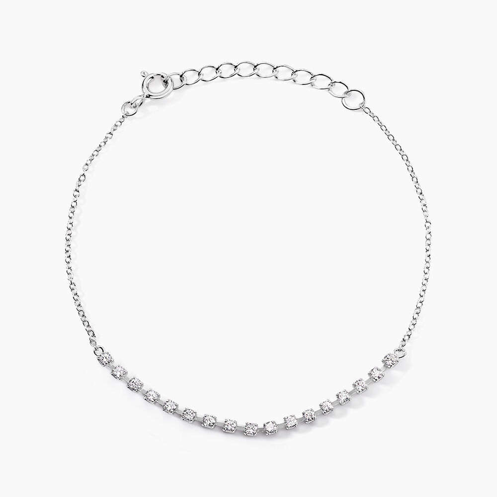 Bracelet Whitney Argent Blanc Oxyde De Zirconium - Bracelets fantaisie Femme | Marc Orian