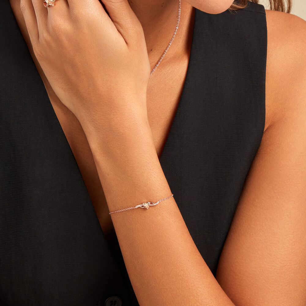Bracelet Avalon Argent Rose Oxyde De Zirconium - Bracelets chaînes Femme | Marc Orian
