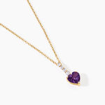 Collier Fany Argent Dor&eacute; A L'Or 750/1000 Am&eacute;thyste Oxyde De Zirconium - Colliers avec pierres Femme | Marc Orian