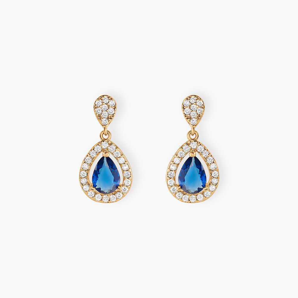 Boucles D'oreilles Pendantes Brigita Plaqué Or Pierre De Synthese - Pendantes Femme | Marc Orian