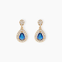 Boucles D'oreilles Pendantes Brigita Plaqué Or Pierre De Synthese