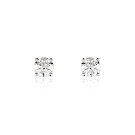 Boucles D'oreilles Puces Victoria Or Blanc Diamant - Puces Famille | Marc Orian