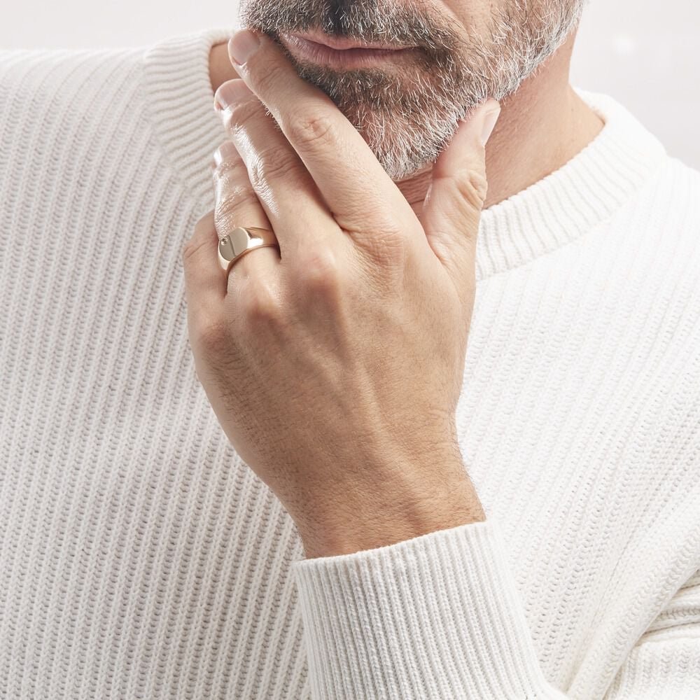 Chevalière Hide Plaqué Or Oxyde De Zirconium - Chevalières Homme | Marc Orian
