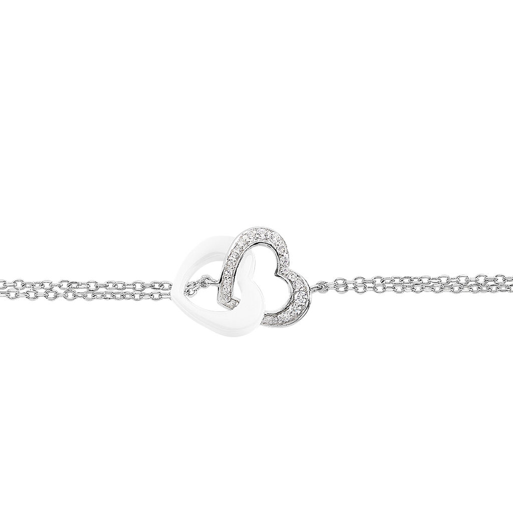Bracelet Lovea Argent Blanc Céramique Et Oxyde De Zirconium - Bracelets chaînes Femme | Marc Orian