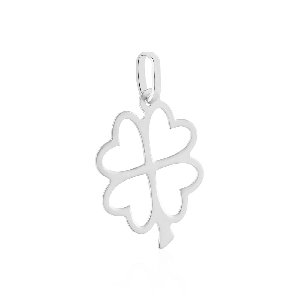 Pendentif Koulmia Trefle Diamante Or Blanc - Pendentifs Femme | Marc Orian