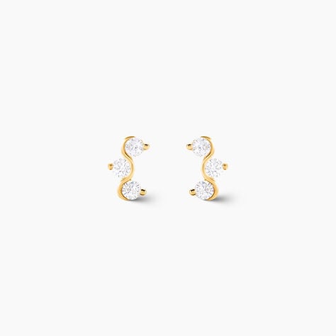Boucles D'oreilles Puces Mureille Or Jaune Oxyde De Zirconium - Puces Femme | Marc Orian