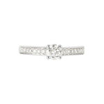 Bague Solitaire Accompagn&eacute; Aramis Or Blanc Diamant Synth&eacute;tique - Parures de mariage Femme | Marc Orian