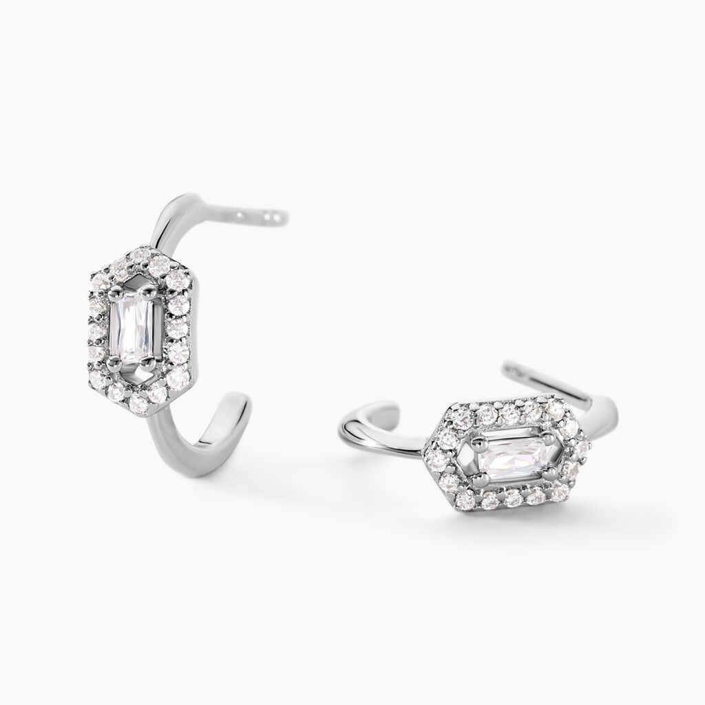 Créoles Gia Argent Blanc Oxyde De Zirconium - Créoles Femme | Marc Orian