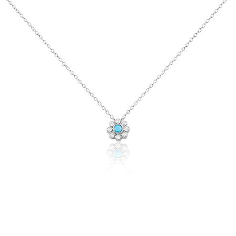 Collier Aurel Argent Blanc Turquoise Oxyde De Zirconium - Colliers avec pierres Femme | Marc Orian
