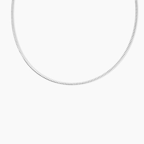 Cha&icirc;ne Kassie Maille Omega Argent Blanc - Colliers fantaisie Femme | Marc Orian