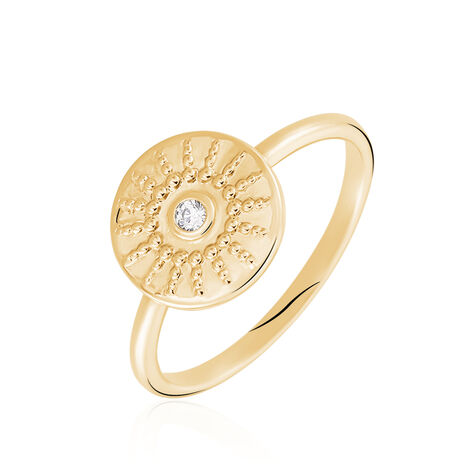 Bague Artea Plaqué Or Jaune Oxyde De Zirconium - Bagues Solitaire Femme | Marc Orian