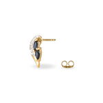 Boucles D'oreilles Puces Sakina Or Jaune Saphir Et Diamant Et Divers - Boucles d'oreilles mariage Femme | Marc Orian