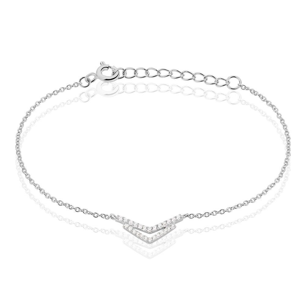Bracelet Dayen Argent Blanc Oxyde De Zirconium - Bracelets chaînes Femme | Marc Orian