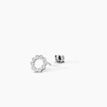 Boucles D'oreilles Puces Argent Blanc Leonhard Oxydes De Zirconium - Puces Femme | Marc Orian