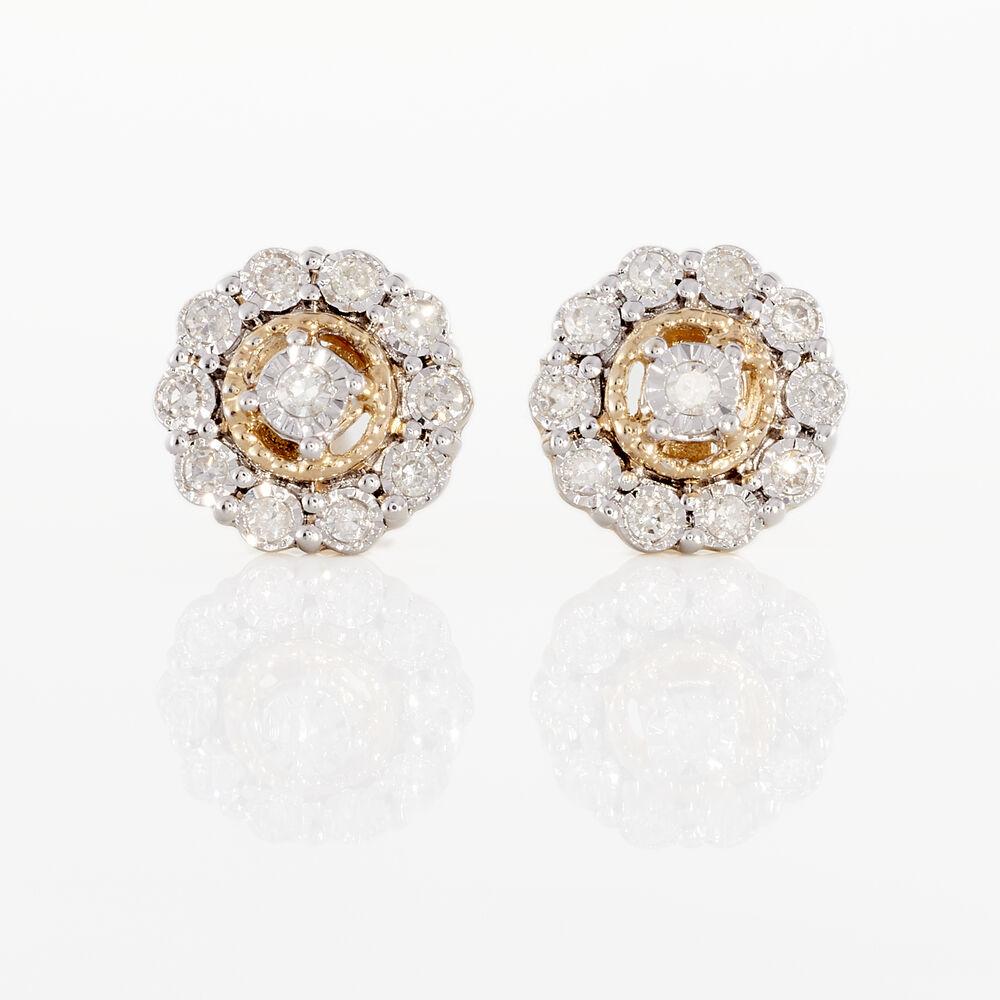 Boucles D'oreilles Puces Charletta Or Jaune Diamant - Puces Femme | Marc Orian