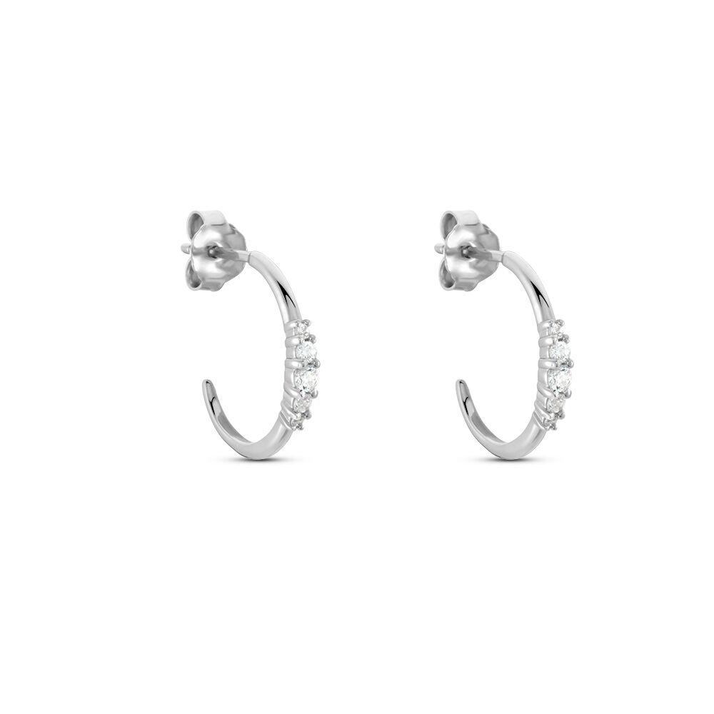 Créoles Anemone Argent Blanc Oxyde De Zirconium - Créoles Femme | Marc Orian