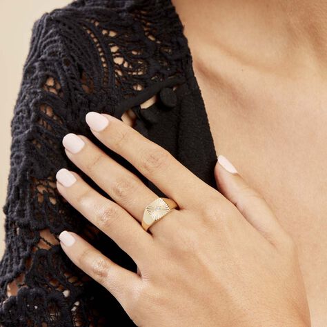 Chevaliere Plaqué Or Erditse Oxyde De Zirconium - Bagues Solitaire Femme | Marc Orian
