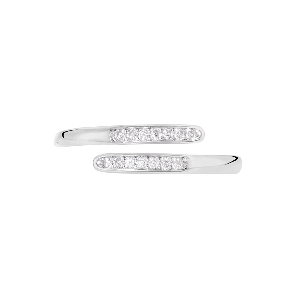 Bague Ajustable Mendel Argent Blanc Oxyde De Zirconium - Bagues avec pierre Femme | Marc Orian