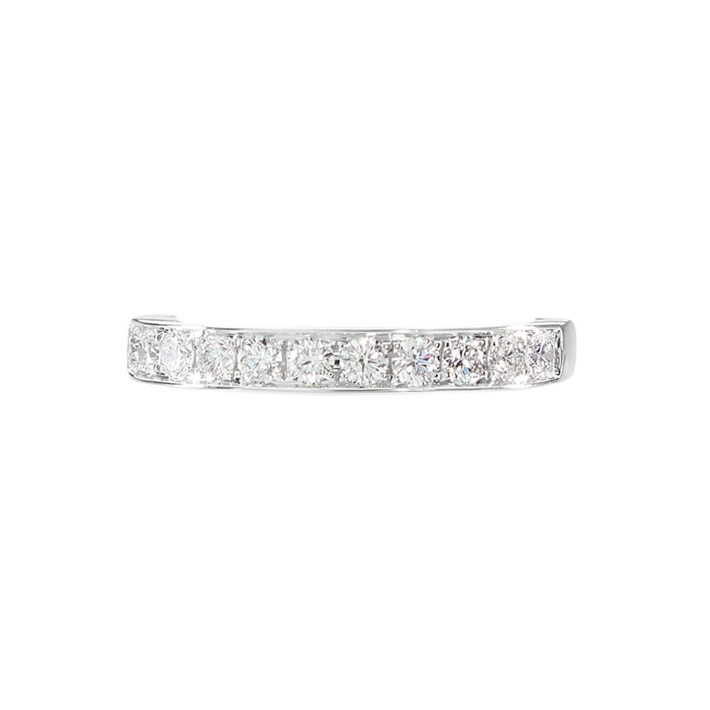 Demi-alliance Or Blanc Valentine Diamants Synthetique - Alliances avec pierres Femme | Marc Orian