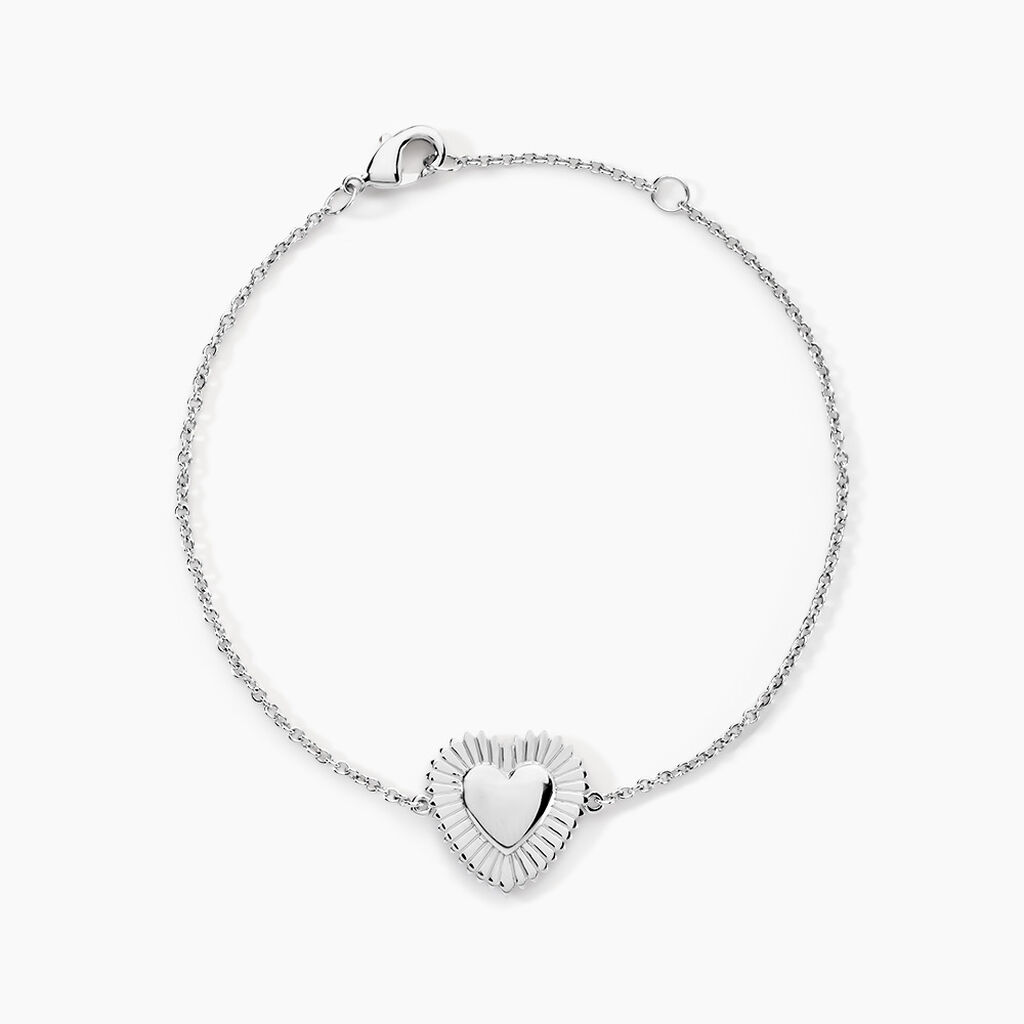 Bracelet C&oelig;ur Ardent Argent Blanc - Bracelets fantaisie Femme | Marc Orian